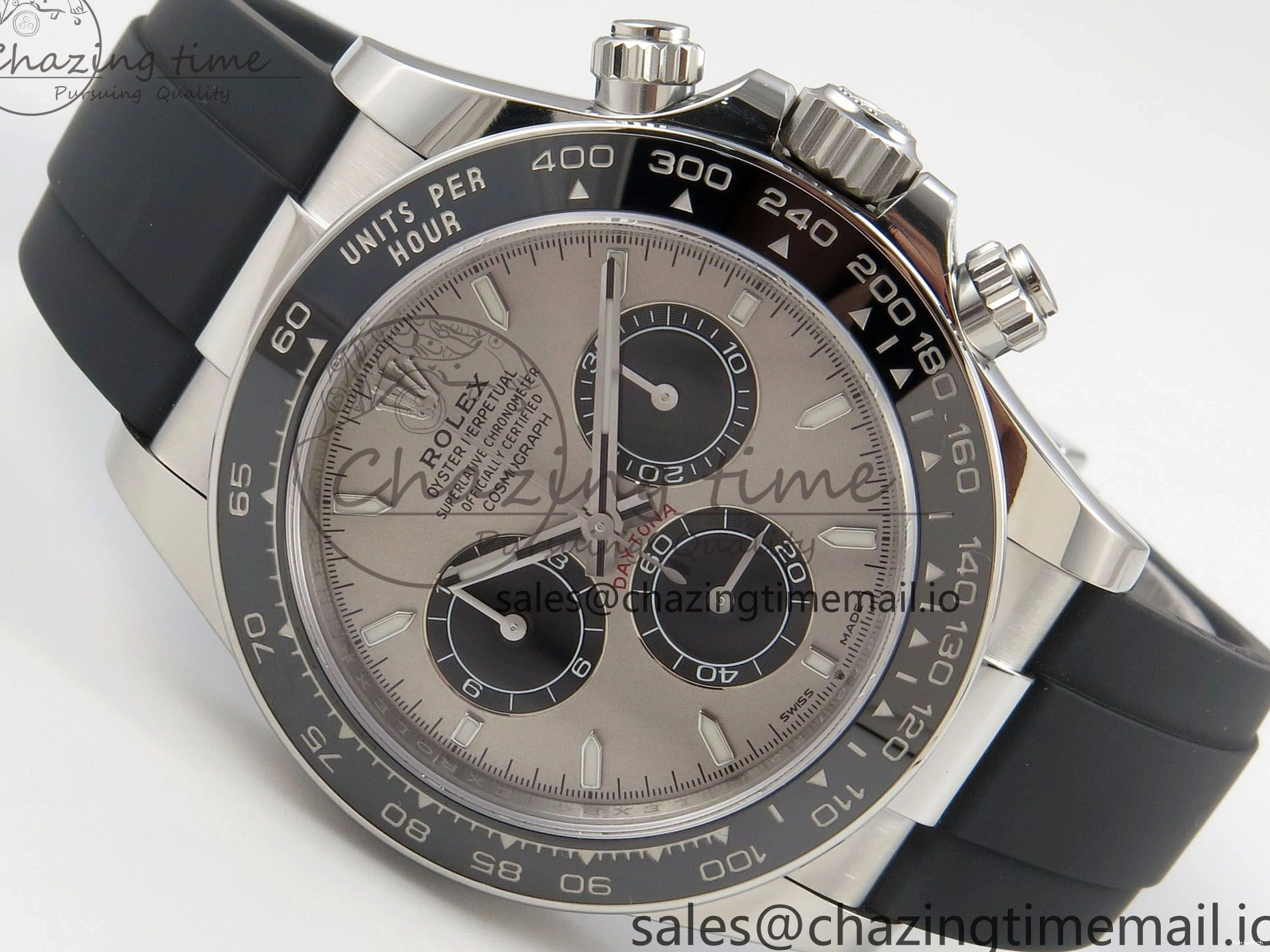 VS4131 Oysterflex Strap Gray VSF Best Black on Edition Daytona Dial V2 (Weighted) 1:1 126519 0225
